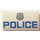LEGO White Slope 2 x 4 Curved with Silver Police and &#039;Police&#039; Sticker with Bottom Tubes (88930)
