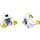 LEGO blanc Espacer Scientist Lab Coat avec Medium Bleu Shirt et ID Badge Female Torse (973 / 76382)