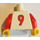 LEGO White Sports Torso No. 9 on Back (973)
