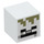 LEGO White Square Minifigure Head with Minecraft Skeleton Face (19729 / 79498)