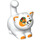 LEGO Blanc Élongation Chat avec Orange Patches et Holly (103321)