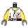 LEGO White Studios Torso with Silver Sunglasses, Badge and Screwdriver with &#039;Grip&#039; on Back with Yellow Arms and Dark Gray Hands (973 / 73403)