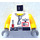 LEGO White Studios Torso with Silver Sunglasses, Badge and Screwdriver with &#039;Grip&#039; on Back with Yellow Arms and Dark Gray Hands (973 / 73403)