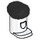 LEGO Weiß Tall Hut mit Schwarz oben mit Klein Stift (44553 / 105078)