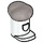 LEGO Weiß Tall Hut mit Klein Brim und Silber oben mit Klein Stift (60404)
