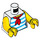 LEGO White Tank Top with Light Blue Stripes and Red Scarf Female Torso (973 / 76382)