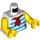 LEGO White Tank Top with Light Blue Stripes and Red Scarf Female Torso (973 / 76382)