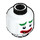 LEGO White The Joker Head (Recessed Solid Stud) (3626 / 29275)