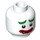 LEGO White The Joker Head (Recessed Solid Stud) (3626 / 29275)