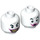 LEGO Bianco The Joker con Dark Rosa Abito e Largo Sorriso Minifigure Testa (Perno solido incassato) (3626 / 26362)