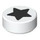 LEGO blanc Tuile 1 x 1 Rond avec Noir Star (35380 / 102763)