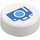 LEGO White Tile 1 x 1 Round with Blue Camera (35380)