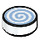 LEGO blanc Tuile 1 x 1 Rond avec Bright Light Bleu Swirl (35380 / 82804)