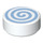 LEGO blanc Tuile 1 x 1 Rond avec Bright Light Bleu Swirl (35380 / 82804)