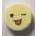 LEGO White Tile 1 x 1 Round with Cheeky Wink Emoji (35380)