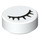 LEGO White Tile 1 x 1 Round with Closed Eye and Lashes (19241 / 98138)