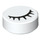 LEGO White Tile 1 x 1 Round with Closed Eye and Lashes (98138)