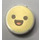 LEGO blanc Tuile 1 x 1 Rond avec Happy Emoji (35380)