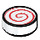 LEGO blanc Tuile 1 x 1 Rond avec rouge Swirl (14184 / 100797)