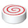 LEGO White Tile 1 x 1 Round with Red Swirl (14184 / 100797)
