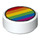 LEGO White Tile 1 x 1 Round with Six Rainbow Stripes (35380 / 68350)