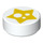 LEGO blanc Tuile 1 x 1 Rond avec Jaune Star (35380 / 73095)