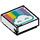 LEGO blanc Tuile 1 x 1 avec Cloud et Rainbow avec rainure (3070 / 49610)