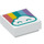 LEGO Weiß Fliese 1 x 1 mit Cloud und Rainbow mit Nut (3070 / 49610)