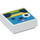 LEGO blanc Tuile 1 x 1 avec Dark Azure Chien avec Jaune Headband avec rainure (3070 / 66404)