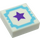 LEGO blanc Tuile 1 x 1 avec Framed Purple Star avec rainure (3070 / 26791)