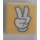 LEGO White Tile 1 x 1 with Peace Sign Glove with Groove (3070)