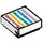 LEGO White Tile 1 x 1 with Rainbow Stripes with Groove (3070 / 66401)