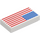 LEGO Weiß Fliese 1 x 2 mit American Flagge mit Nut (3069 / 68399)