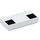 LEGO Hvit Tile 1 x 2 med Svart Firkanter med Rille (3069 / 47146)