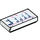 LEGO Weiß Fliese 1 x 2 mit Checklist (Dunkelblau) mit Groove (3069 / 29286)