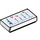 LEGO Wit Tegel 1 x 2 met Checklist (Lichtblauw) met groef (3069 / 73792)