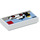 LEGO Weiß Fliese 1 x 2 mit Classic Polizei Auto Set Box mit Nut (3069 / 38210)