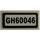 LEGO White Tile 1 x 2 with GH60046 License Plate Sticker with Groove (3069)