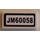LEGO White Tile 1 x 2 with &quot;JM60058&quot; Sticker with Groove (3069)