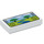 LEGO White Tile 1 x 2 with Landscape with River and Trees with Groove (3069 / 78314)