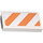 LEGO White Tile 1 x 2 with Orange and White Hazard Stripes Sticker with Groove (3069)