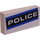 LEGO Wit Tegel 1 x 2 met Politie en Blauw Strepen Sticker met groef (3069)