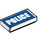 LEGO Weiß Fliese 1 x 2 mit Polizei (Preprinted) mit Nut (3069 / 93073)