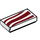 LEGO White Tile 1 x 2 with Red Wavey Lines with Groove (3069 / 33571)