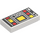 LEGO White Tile 1 x 2 with Red &amp; Yellow Controls with Groove (3069 / 68418)