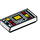 LEGO Weiß Fliese 1 x 2 mit rot &amp; Gelb Controls mit Nut (3069 / 68418)