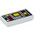 LEGO Weiß Fliese 1 x 2 mit rot &amp; Gelb Controls mit Nut (3069 / 68418)