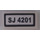 LEGO White Tile 1 x 2 with &#039;SJ 4201&#039; Sticker with Groove (3069)