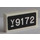 LEGO White Tile 1 x 2 with White &quot;Y 9172&quot; pattern on Black Background Sticker with Groove (3069)