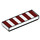 LEGO White Tile 1 x 3 with 5 Dark Red Stripes (1546 / 63864)